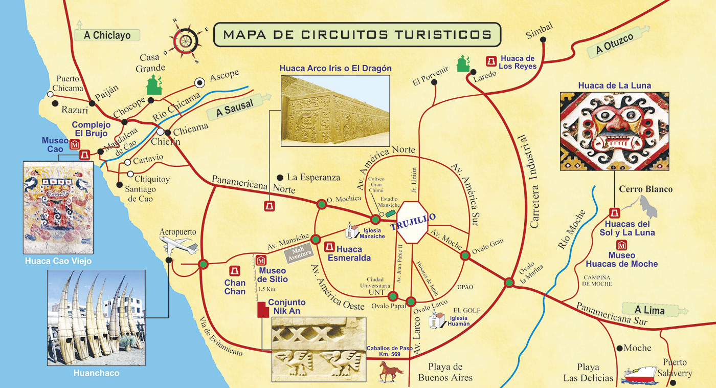 Mapa Turistico De Trujillo Viajar A Peru